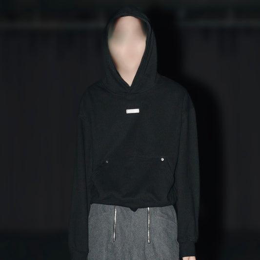 AW24 METALLIC CROPPED HOODIE